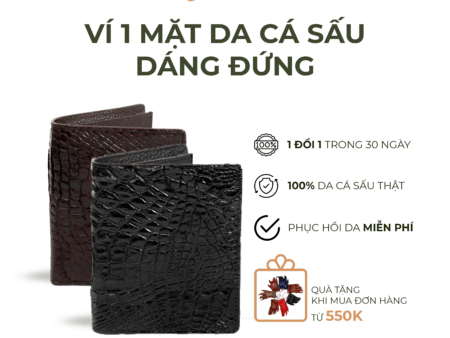 1 mặt Ví Da Cá Sấu Đan Viền ĐỨNG 1 MẶT Cao Cấp