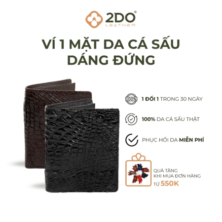1 mặt Ví Da Cá Sấu Đan Viền ĐỨNG 1 MẶT Cao Cấp