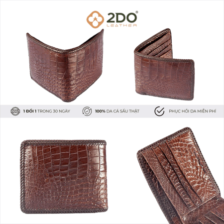 VÍ NAM 2 MẶT ĐAN VIỀN DA CÁ SẤU – CAO CẤP TỪ 2DO LEATHER - Ảnh 4