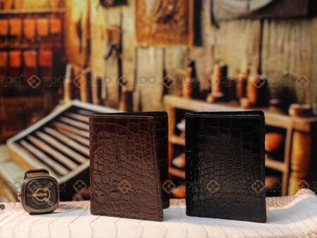 Ví ĐỨNG 2 MẶT Da Cá Sấu Trơn Cao Cấp