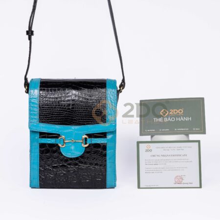 Túi Xách Da Cá Sấu Mini Màu Be - Ảnh 8