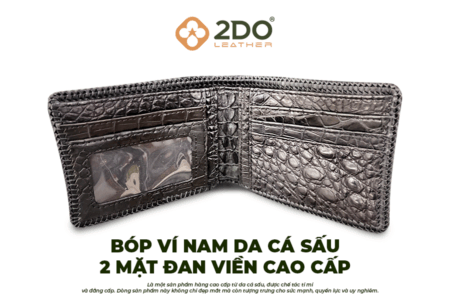 VÍ NAM 2 MẶT ĐAN VIỀN DA CÁ SẤU – CAO CẤP TỪ 2DO LEATHER - Ảnh 8