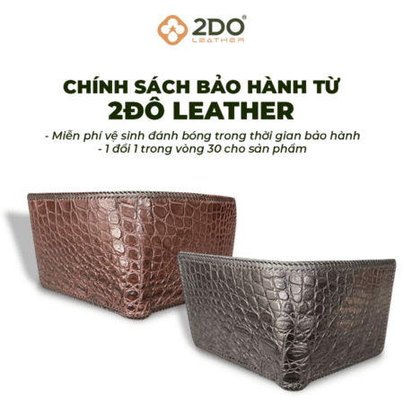 VÍ NAM 2 MẶT ĐAN VIỀN DA CÁ SẤU – CAO CẤP TỪ 2DO LEATHER - Ảnh 5